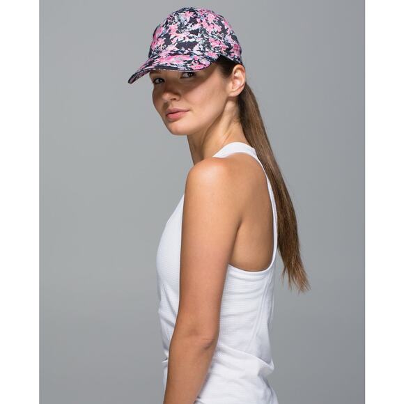 lululemon athletica Accessories - LULULEMON Race To Win Run Hat Crosscourt Petal Black Pow Pink Light OS